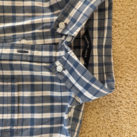 100% cotton, Janie and Jack, long sleeve plaid button up. - Picture 3 of 7